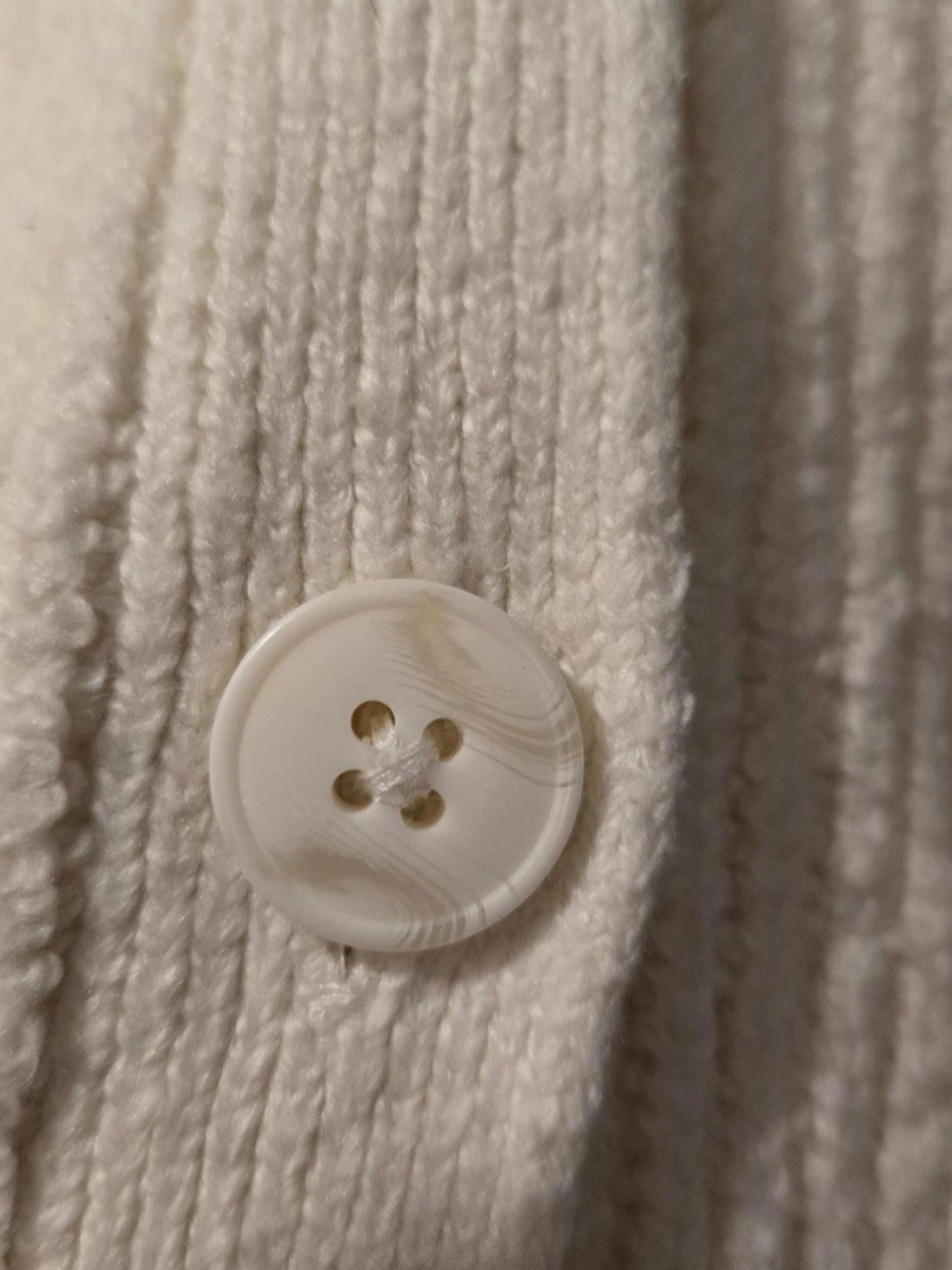 Amazon Essentials Cream V-Neck Ribbed Button Cardigan - Picture 4 of 4